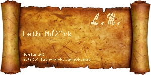Leth Márk névjegykártya